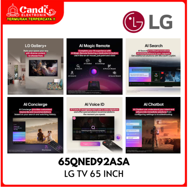 LG 4K MiniLED Smart TV 65 Inch 65QNED92ASA