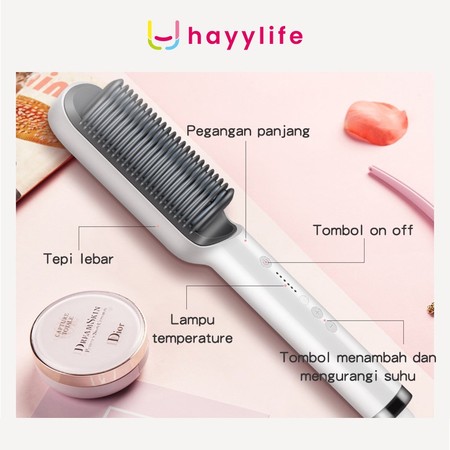 Hayylife Catok Sisir Pelurus Rambut 2 in 1 4