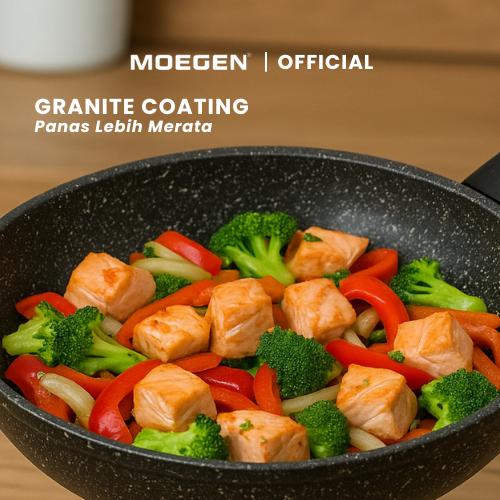 MOEGEN® Fry Pan Granite Series Plus Tutup Kaca 28 cm
