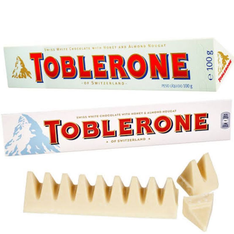 Mondelez Toblerone Swiss White Chocolate with Honey & Almond Nougat
