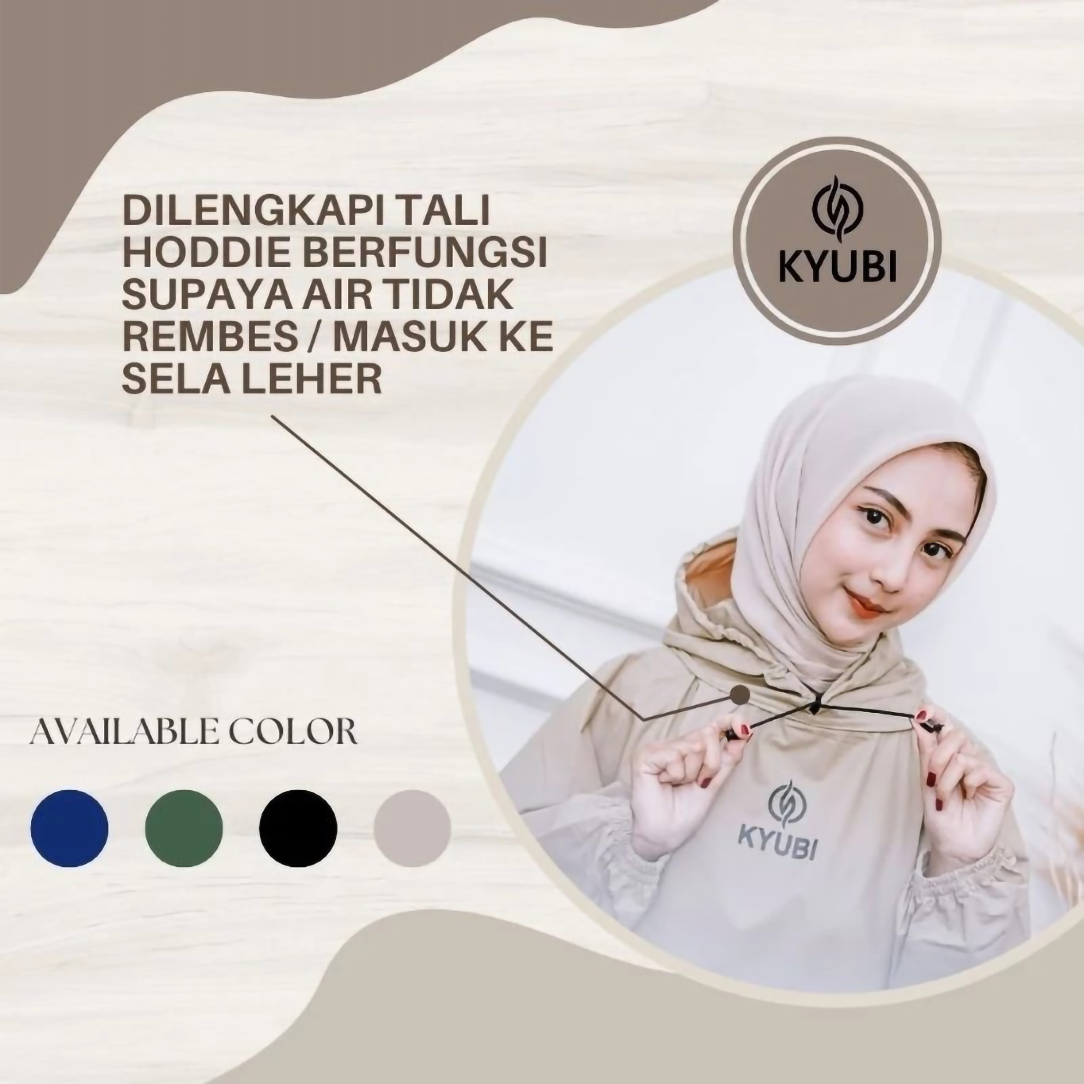  Kyubi Setelan Jas Hujan Ponco+Celana