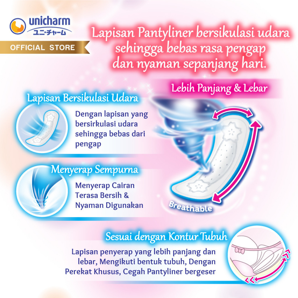 Charm Pantyliner Long & Wide Non-Perfumed