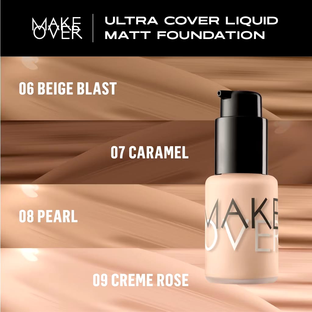 Paragon Technology and Innovation MAKE OVER Ultra Cover Liquid Matte Foundation 01 Ochre