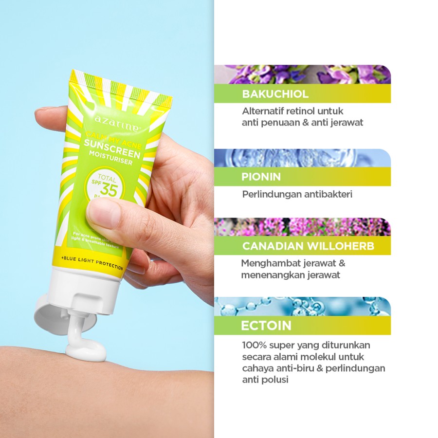 Wahana Kosmetika Indonesia Azarine® Calm My Acne Sunscreen Moisturiser SPF 35 PA+++