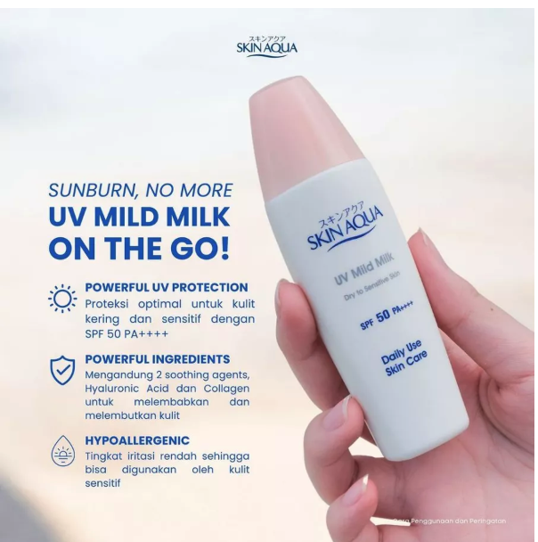Rohto Laboratories Indonesia Skin Aqua UV Mild Milk SPF 50 PA++++