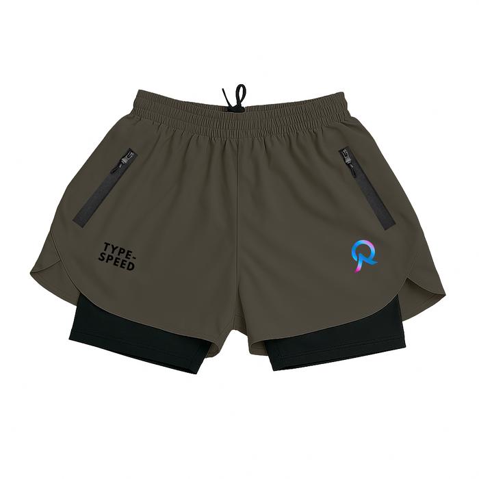 REA ACTIVEWEAR Running Short 2in1 Olive Edition