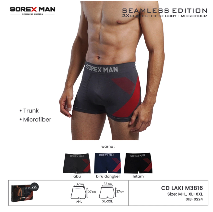 Prakarsa Jaya Sentosa Sorex Man Seamless Boxer Trunk Special Edition M 3816