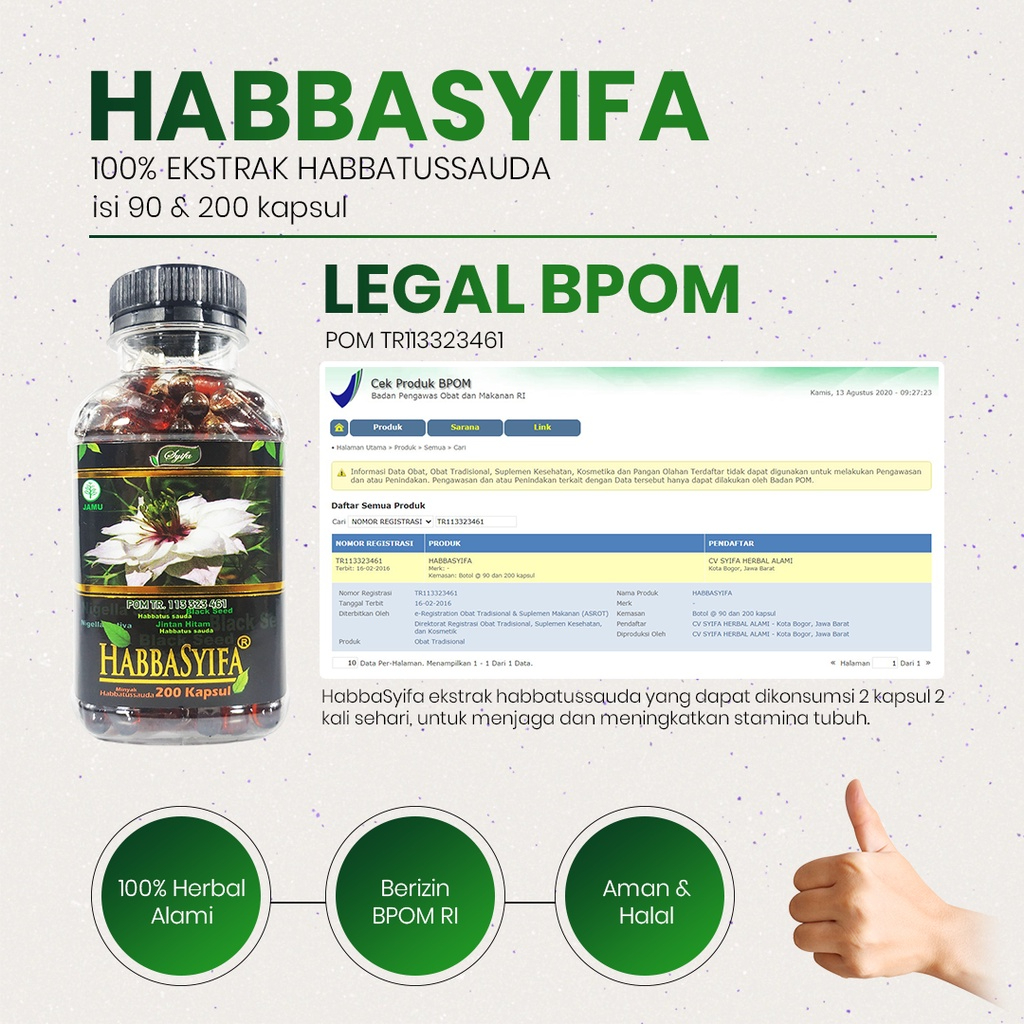 Syifa Herbal Alami HabbaSyifa Habbatussauda Oil