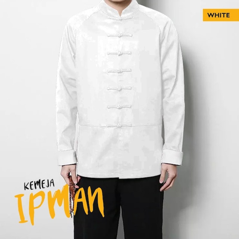 Kemeja Polos Pria Lengan Panjang IP Man 3