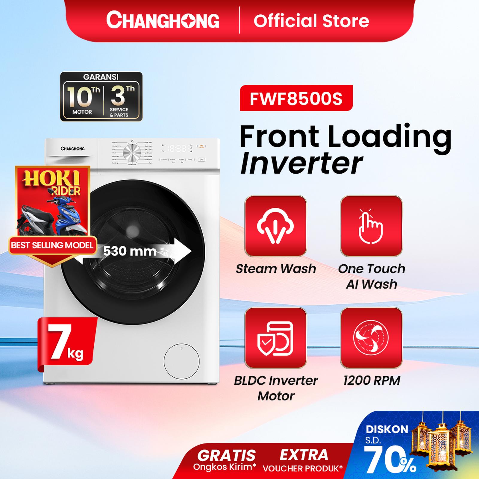 Changhong Mesin Cuci Smart Inverter Front Loading 7 kg 5