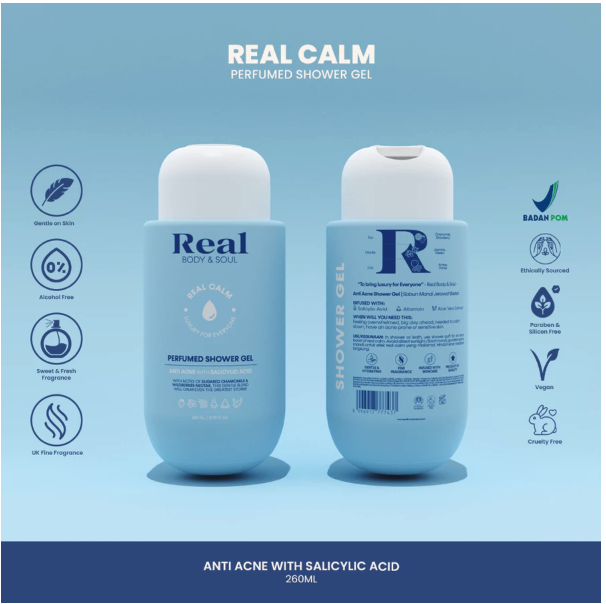  Real Body & Soul Calm Perfumed Shower Gel for Anti Acne