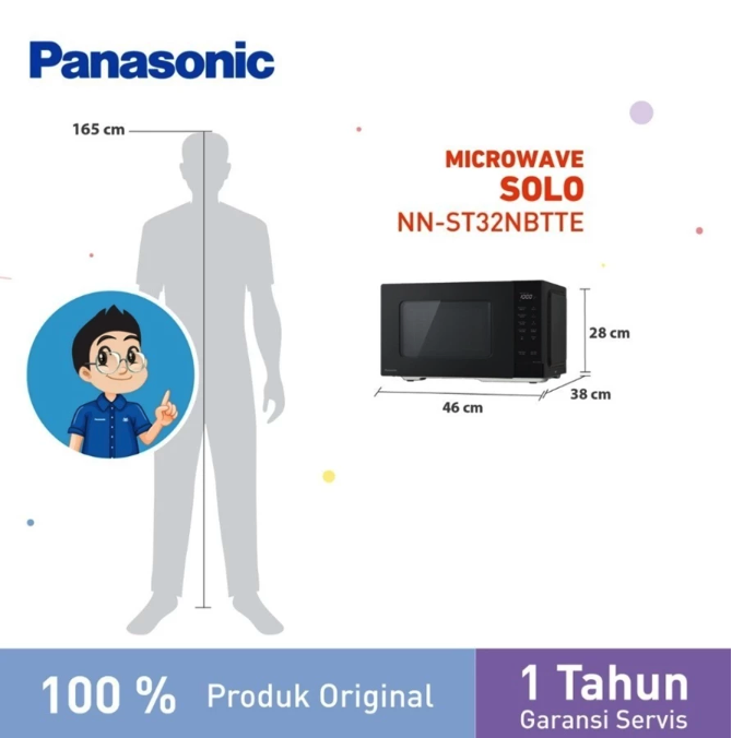 Panasonic Corporation Panasonic 25L Solo Microwave NN-ST32NBTTE
