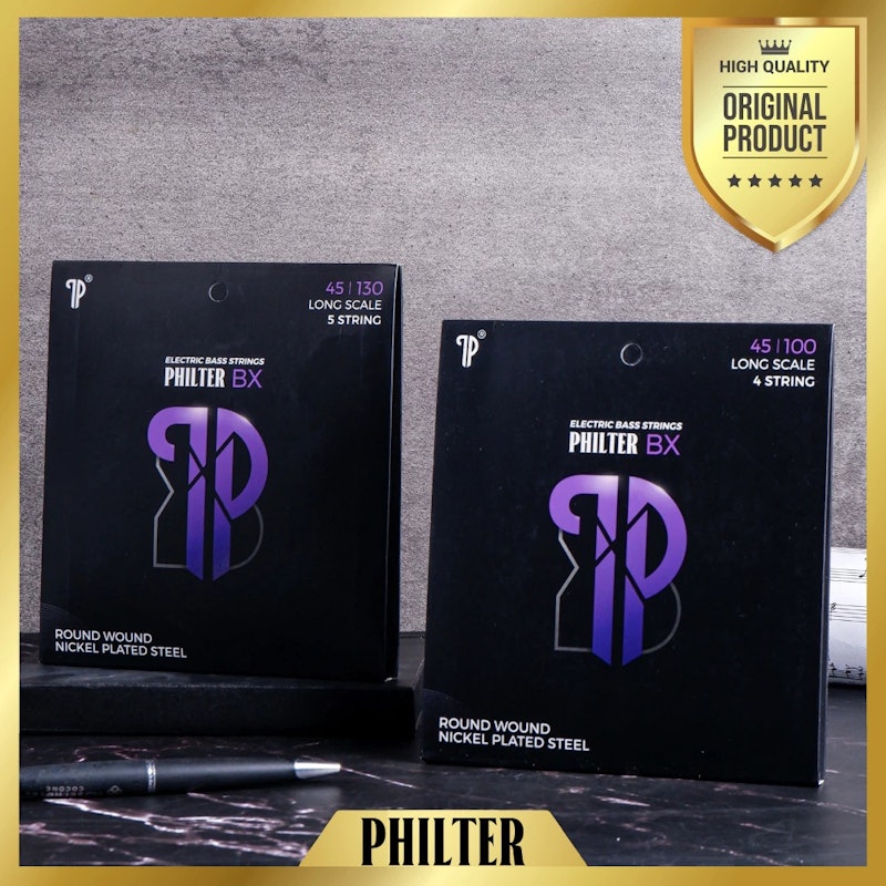 Philter BX Electric Bass Strings Long Scale 5 String Round Wound Nickel Plated Steel 45-100 5