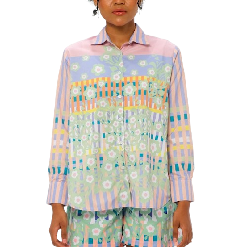 RTW Studio Kemeja Lengan Panjang Print Picnic Playdate Peach 1
