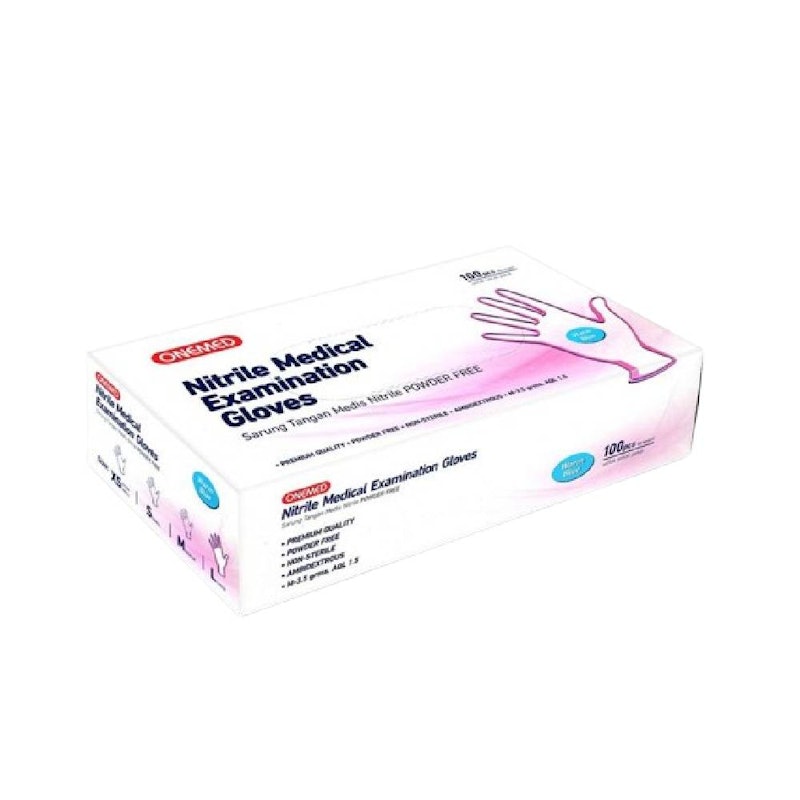 OneMed Nitrile Medical Examination Gloves Warm Blue 1