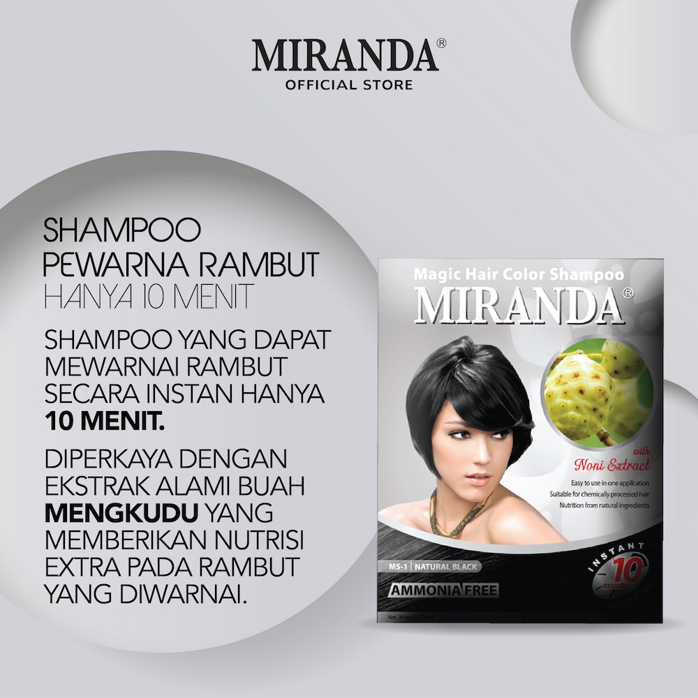 Miranda Magic Hair Color Shampoo Natural Black MS1 