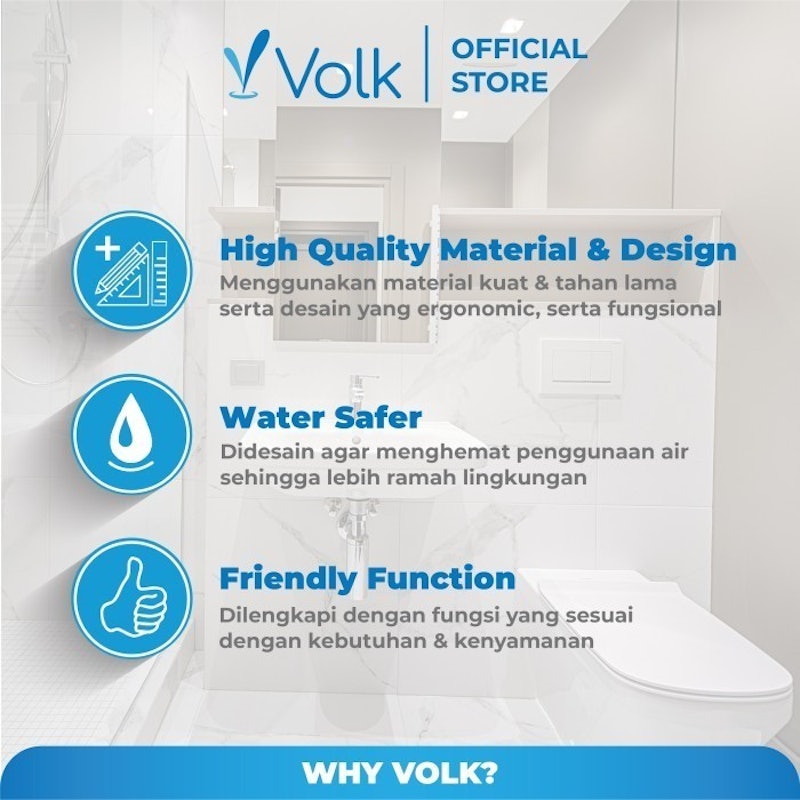 Volk Canna V016 Single Bowl Toilet White 4
