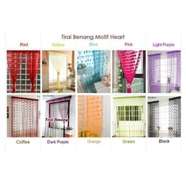  Tirai Benang Motif Love 