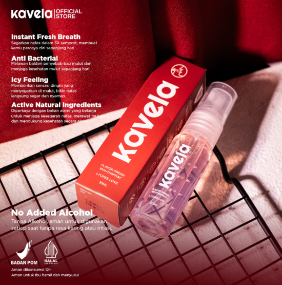 Natuglow Multi Kreasindo Kavela Flavor Fresh Mouthspray Lychee Love