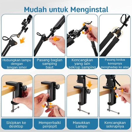  QIMEDO Lampu Meja Belajar Arsitek 24 Watt