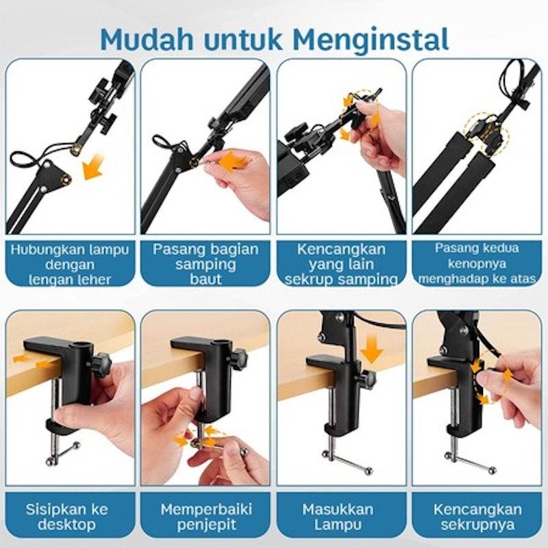 QIMEDO Lampu Meja Belajar Arsitek 24 Watt 4