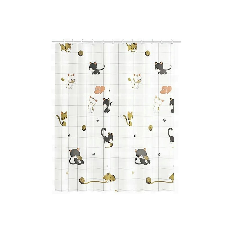 Kotakin Tirai Kamar Mandi Anti Air Motif Kucing 1