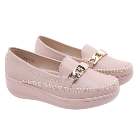 Sepatu Wedges Wanita Import Kulit Premium ｜ E1215