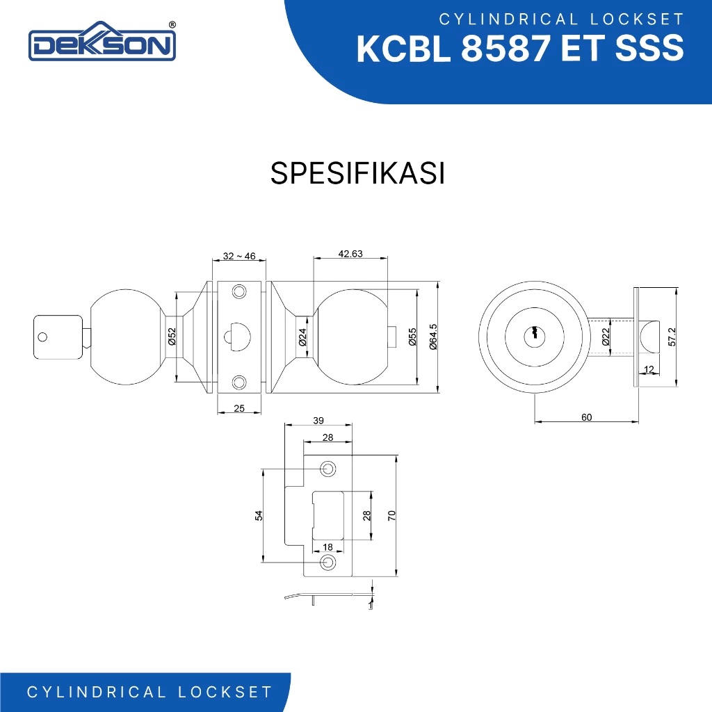 Fajar Lestari Sejati Dekkson Kunci Bulat ET SSS KCBL 8587