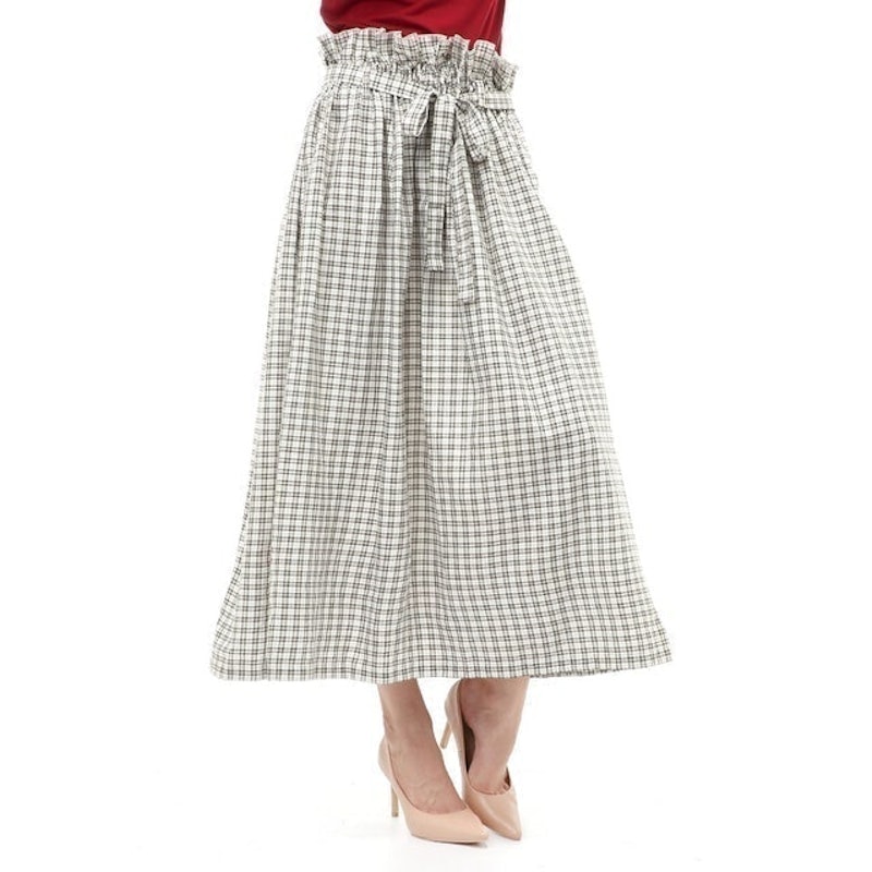 Amel Long Skirt Bawahan Wanita Motif Kotak-Kotak Regular Fit 5