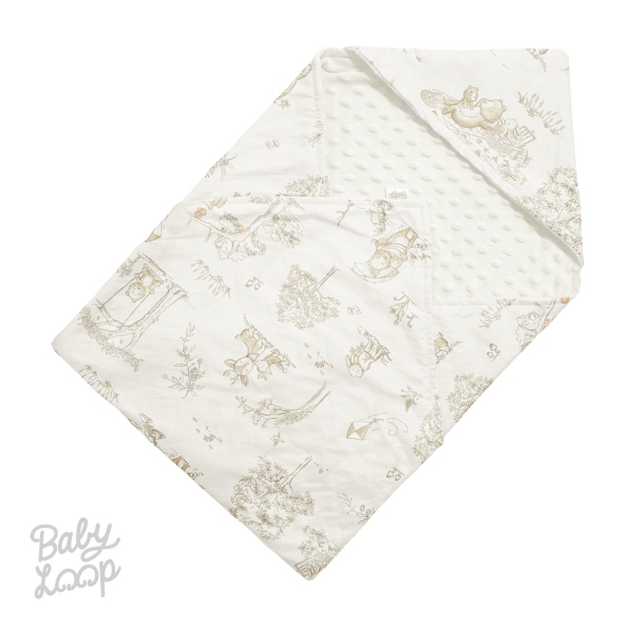 Baby Loop Minky Blanket With Hoodie Printed Fabric
