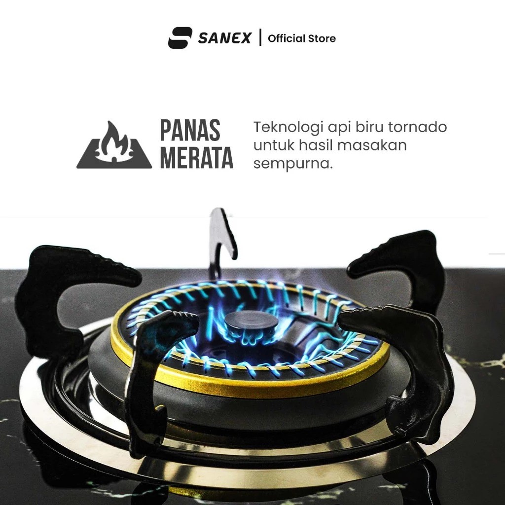 Indo Surya Kencana Sanex Kompor Gas Tanam 2 Tungku Marble Series SN-KT201