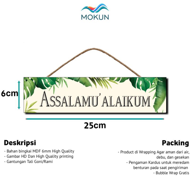 MOKUN Hiasan Gantungan Pintu Assalamualaikum