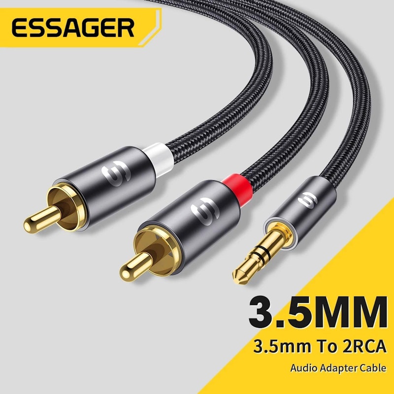 Essager Audio Adapter Cable 3,5 mm to Double Lotus Head RCA 5 meter 5