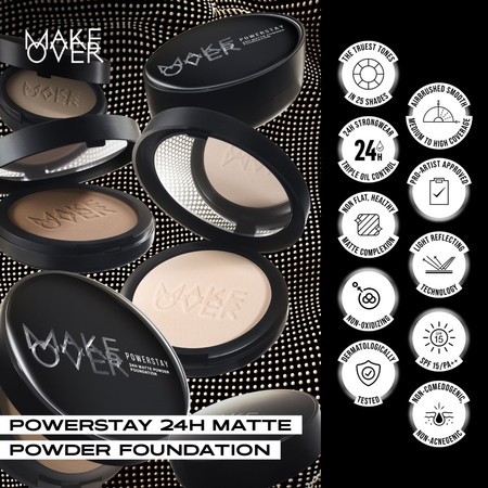 Paragon Technology and Innovation MAKE OVER Powerstay 24H Matte Powder Foundation N40 Sand 