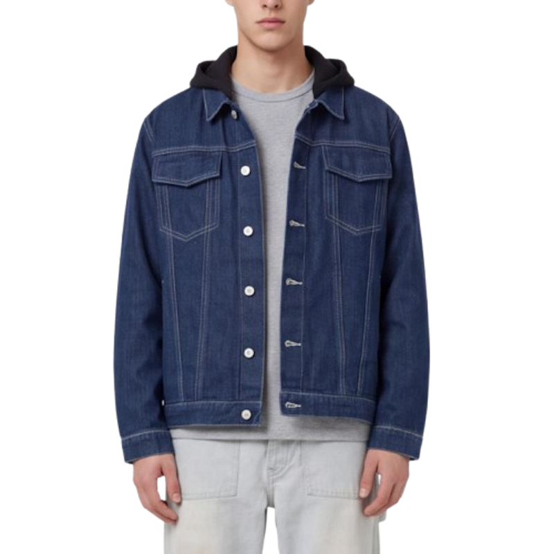 Fairgoods Hooded Denim Jacket Ponzu Washed Blue 1