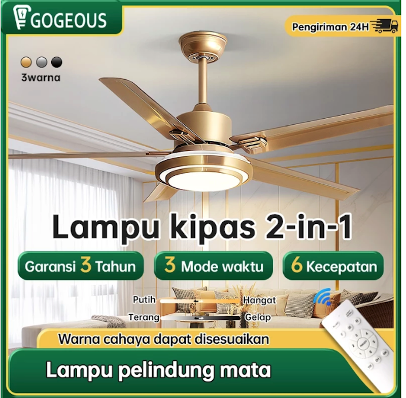 GOGEOUS Lampu Kipas 2in1 42 Inch 2
