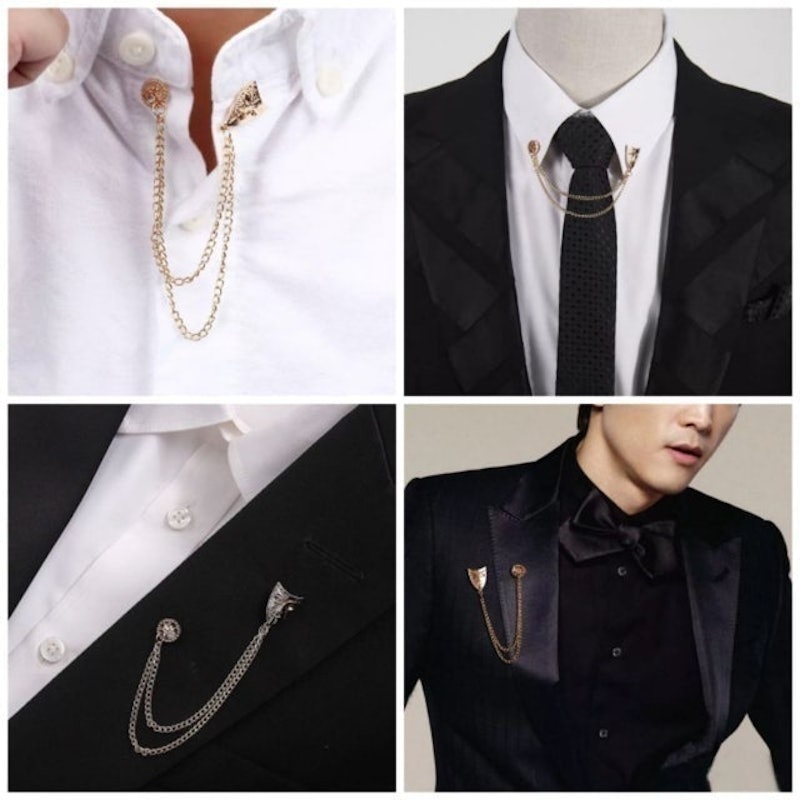 Collar Bar Lapel Pin Bros Jas - Topeng Rantai 5