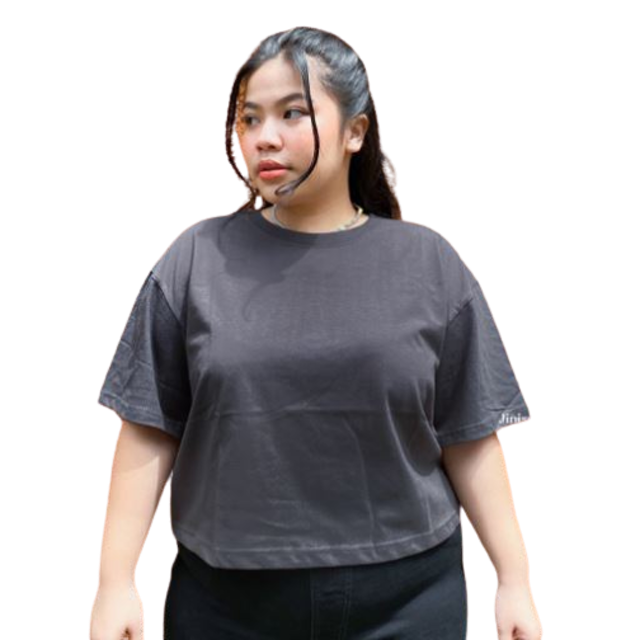 Jiniso Big Size Crop Top Oversize Tee T-Shirt