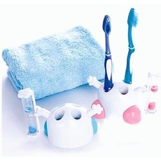 Wadah Sikat Gigi Dengan Hiasan Jam Pasir