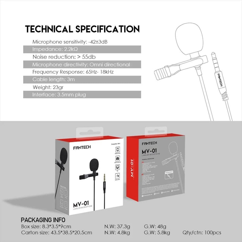 Mic Clip On Lavalier Microphone 4