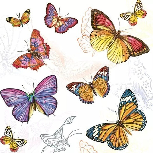 Napkin Decoupage Butterfly Wallpaper