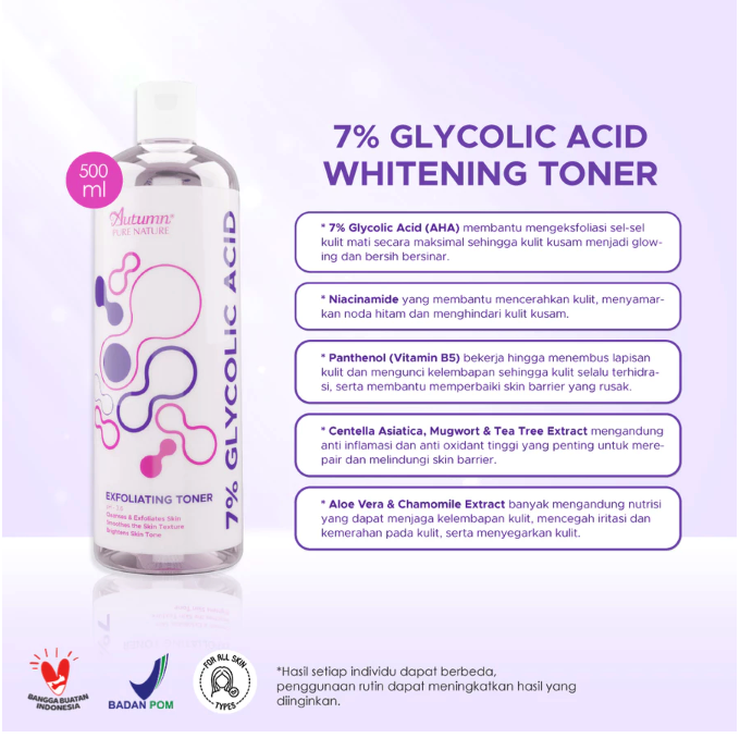 Autumn 7% Glycolic Acid Exfoliating Toner