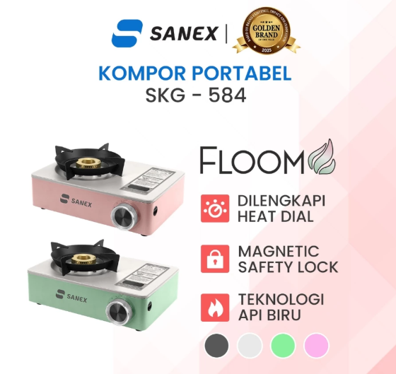 Indo Surya Kencana SANEX Floom Series Kompor Gas Portable SKG-584