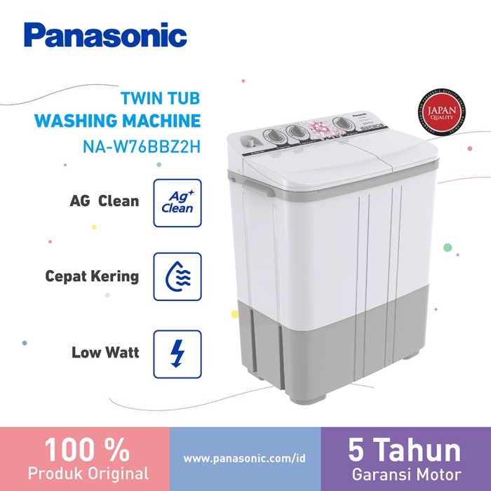 Panasonic Gobel Indonesia Panasonic Semi Auto Twin Tub Washer NA-W76BBZ2H