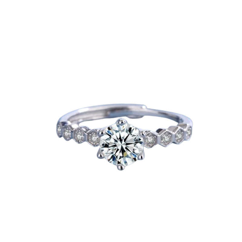 Lore Jewellery Hexagonal Moissanite Ring 1