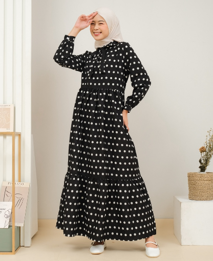 Mayoutfit  Revony Maxidress Polkadot Layer
