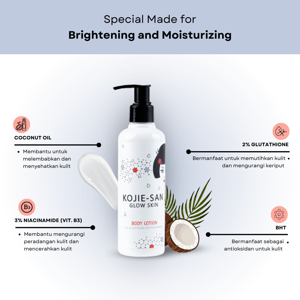 Beauty Elements Ventures Kojie-San Body Lotion Glow Skin 