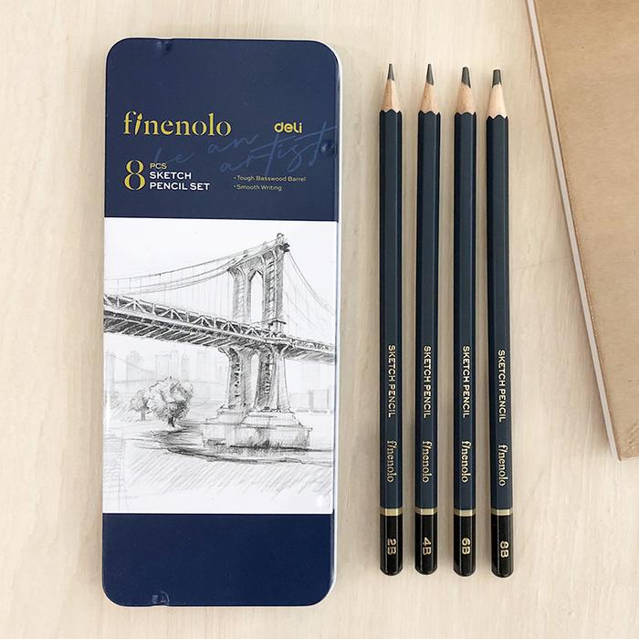 Deli 8 Pcs Sketch Pencil Set 3