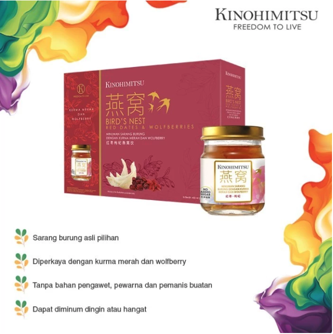 Happy Healthy Kinohimitsu Minuman Sarang Burung Walet dengan Kurma Merah dan Wolfberry