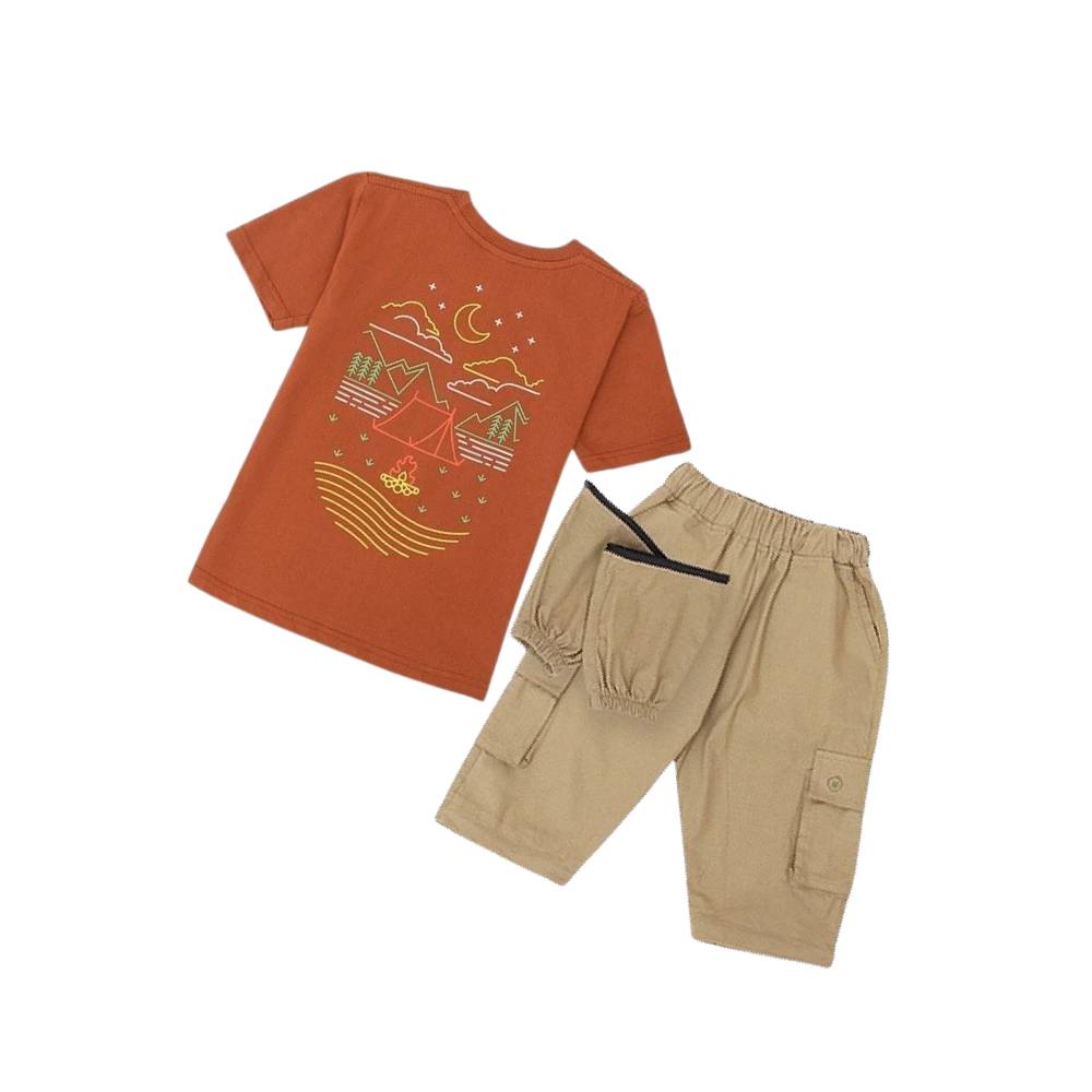 Hoofla Set Kaos Celana Cargo Anak